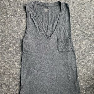 Madewell Whisper Cotton V Neck Pocket Tank